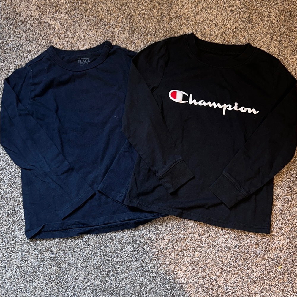 Champion Kids Long Sleeve Tees - Navy and Black